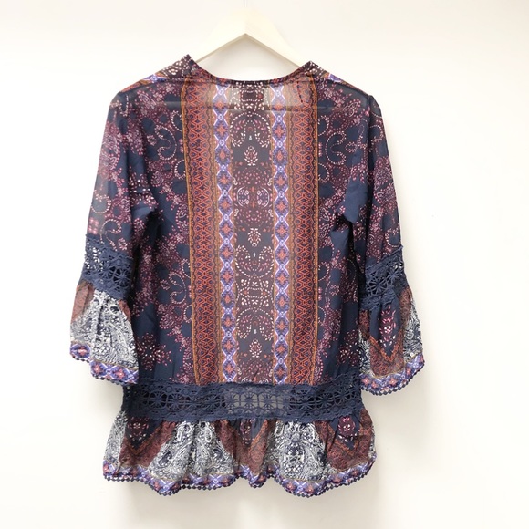 Knox Rose Sheer Kimono, Size Small - Picture 7 of 7